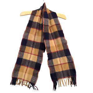 Hilltop Brand Women's Scarf Multi Plaid Size 8x51 100% Lambswool Made Scotland